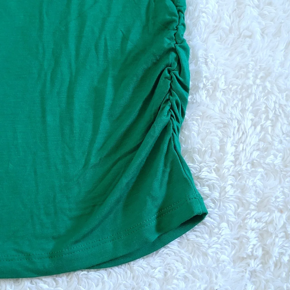 bebe Green💚 Top With Triple3️⃣ Silver🤍 Rings Detail - NWT - Picture 12 of 16